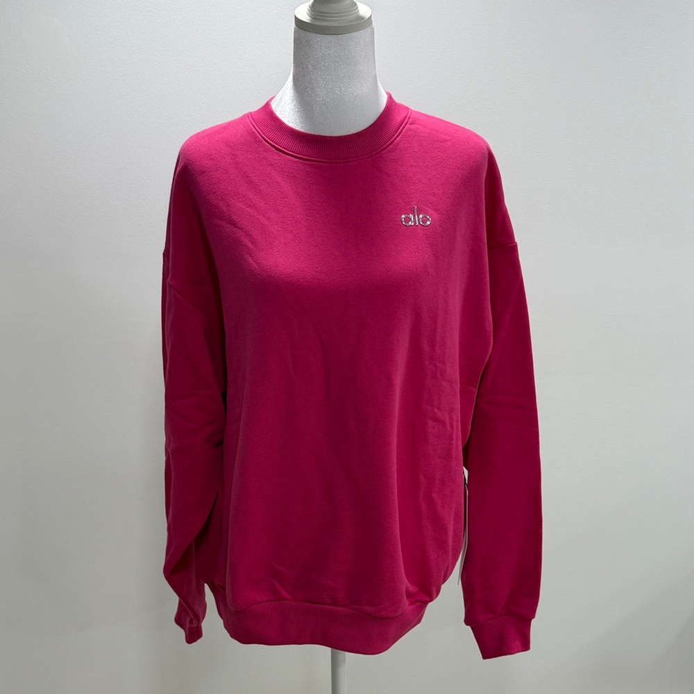 ALO Yoga Pink Summer Crush Crewneck Pullover Sweatshirt